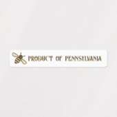 Niedliches Bienenschutzlabel oder LAND Honey Lid S Etiketten (Design 1)