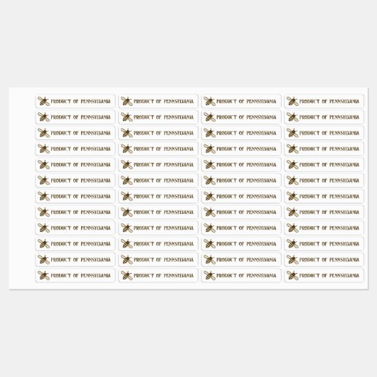 Niedliches Bienenschutzlabel oder LAND Honey Lid S Etiketten (Blatt)