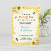 Niedliches Bienenthema Geburtstagsdusche Party Einladung (Stehend Vorderseite)