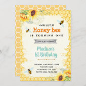 Niedliches Bienenthema Geburtstagsdusche Party Einladung (Vorne/Hinten)
