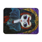 Niedliches Big Eye Vampire Girl mit Bat Magnet (Horizontal)