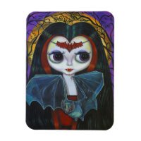 Niedliches Big Eye Vampire Girl mit Bat