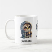 Niedliches Big Mit Augen Owl mit Kaffeepause - Kaffeetasse (Links)