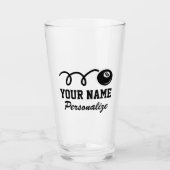 Niedliches Billardgeschenk für acht Cartoon indivi Glas (Vorderseite)