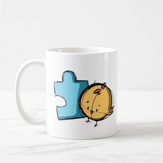 Niedliches Bird Puzzle Kaffeetasse (Links)