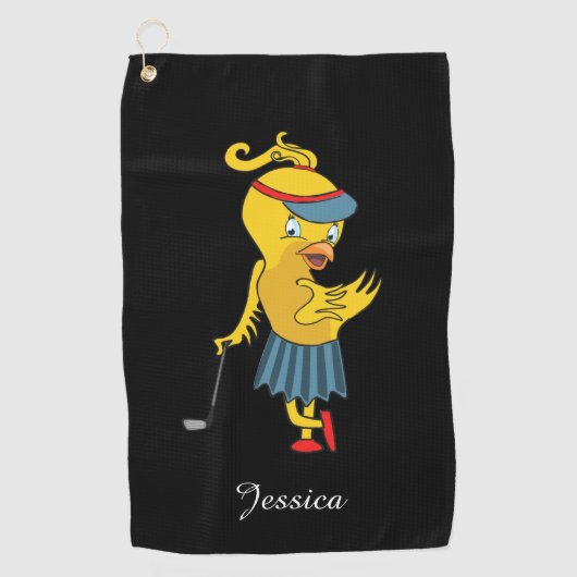 Niedliches Birdie Monogramm Golfhandtuch (Vorderseite)
