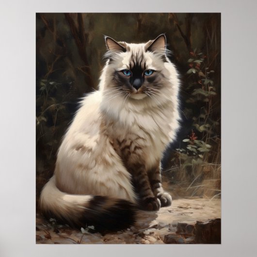 Niedliches Birman Cat Art Print Poster (Vorne)