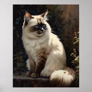 Niedliches Birman Cat Art Print Poster