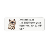 Niedliches Birman Cat Label (Vorne)
