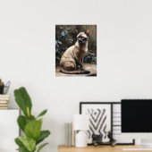Niedliches birmanisches Katzenkunstposter Poster (Heimbüro)