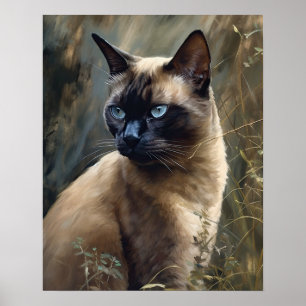 Niedliches birmanisches Katzenkunstposter Poster