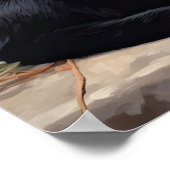 Niedliches Black Bombay Cat Art Print Poster (Ecke)