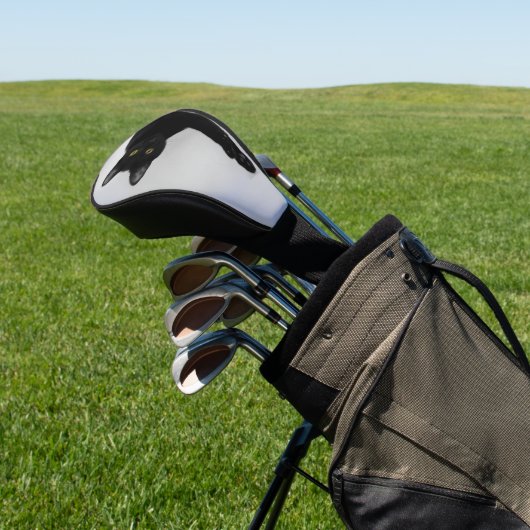 Niedliches Black Cat Foto Golf Headcover (In SItu)