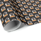 Niedliches Black Cat Halloween Wrapping Paper Geschenkpapier (Rolleneckpunkt)