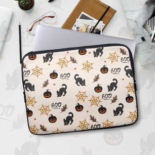 Niedliches Black Cat Pumpkin Halloween-Muster Laptopschutzhülle