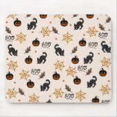 Niedliches Black Cat Pumpkin Halloween-Muster Mousepad (Vorne)