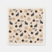Niedliches Black Cat Pumpkin Halloween-Muster Serviette (Vorderseite)