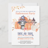 Niedliches Black Cat Pumpkin Patch Kids Halloween- Einladung (Vorderseite)