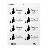 Niedliches Black Cat Return Label (Vorne)