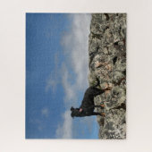 Niedliches Black Dog Mutt Labrador Shephered Pictu Puzzle (Vertikal)