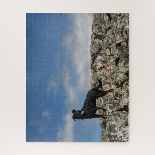 Niedliches Black Dog Mutt Labrador Shephered Pictu Puzzle (Vertikal)