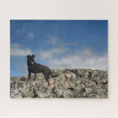 Niedliches Black Dog Mutt Labrador Shephered Pictu Puzzle (Horizontal)