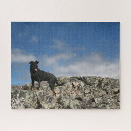 Niedliches Black Dog Mutt Labrador Shephered Pictu Puzzle