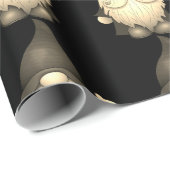 Niedliches Black Gnome Zwerg Weihnachtswrapping Pa Geschenkpapier (Rolleneckpunkt)