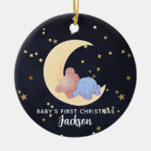 Niedliches Black Gold Bär Boy Baby's First Christm Keramik Ornament (Vorne)