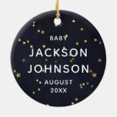 Niedliches Black Gold Bär Boy Baby's First Christm Keramik Ornament (Hinten)