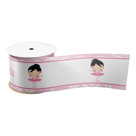 Niedliches Black Hair Ballerina-Geschenk Satinband (Spule)