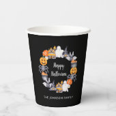 Niedliches Black Happy Halloween Illustration Part Pappbecher (Rückseite)