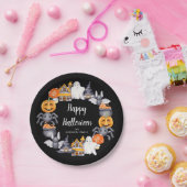 Niedliches Black Happy Halloween Illustration Part Pappteller (Party)