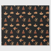 Niedliches Black Kids Toys Flugzeug Wrapping Paper Geschenkpapier (Flach)