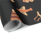 Niedliches Black Kids Toys Flugzeug Wrapping Paper Geschenkpapier (Rolleneckpunkt)