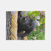 Niedliches Black Labrador Retriever Doppy Pet Foto Fleecedecke (Vorderseite (Horizontal))