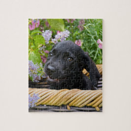 Niedliches Black Labrador Retriever Doppy Pet Foto Puzzle