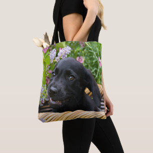 Niedliches Black Labrador Retriever Doppy Pet Foto Tasche