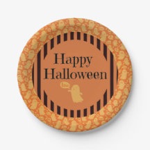 Niedliches Black Orange Ghost Happy Halloween Part