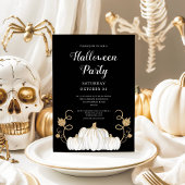 Niedliches Black Pumpkin-Halloween-Party Einladung