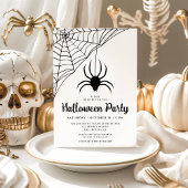 Niedliches Black Spider-Halloween-Party Einladung