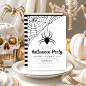 Niedliches Black Spider-Halloween-Party Einladung