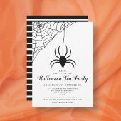 Niedliches Black Spider Halloween Tea Party Einladung