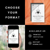 Niedliches Black Spider Halloween Tea Party Einladung