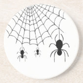 Niedliches Black Spider WebHalloween Getränkeuntersetzer (Vorne)