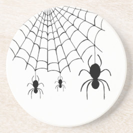 Niedliches Black Spider WebHalloween Getränkeuntersetzer