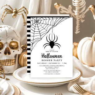 Niedliches Black Spiole Halloween Abendessen Party Einladung