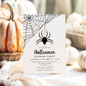 Niedliches Black Spiole Halloween Abendessen Party Einladung