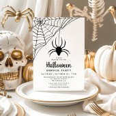 Niedliches Black Spiole Halloween Abendessen Party Einladung