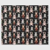 Niedliches Black Teddy Bear Cat Toy Muster Geschenkpapier (Flach)